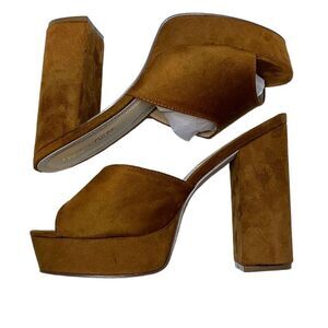 Chase + Chloe Tan Suede Zara 2 Platform Heels Size 9